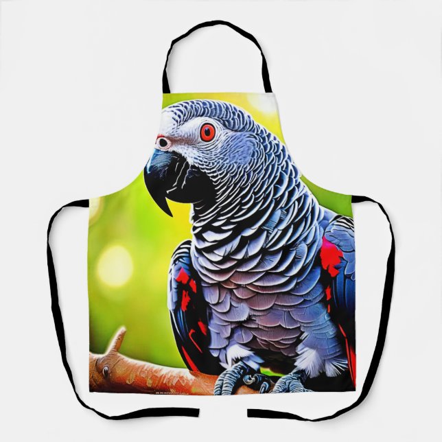 Talking African Grey Parrot Apron (Front)