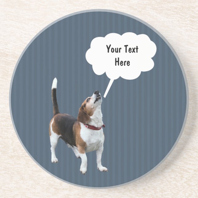 Talking Beagle Cute Dog Drink Coaster (Front)
