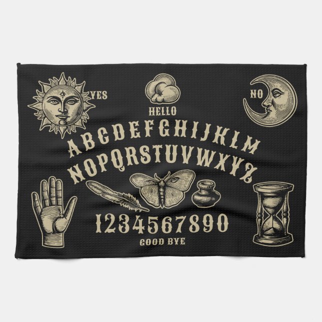 Talking Board Spirit Communication Tea Towel (Horizontal)