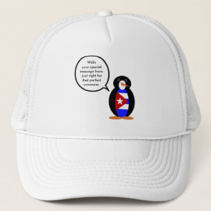 Talking Cuban Flag Penguin Trucker Hat