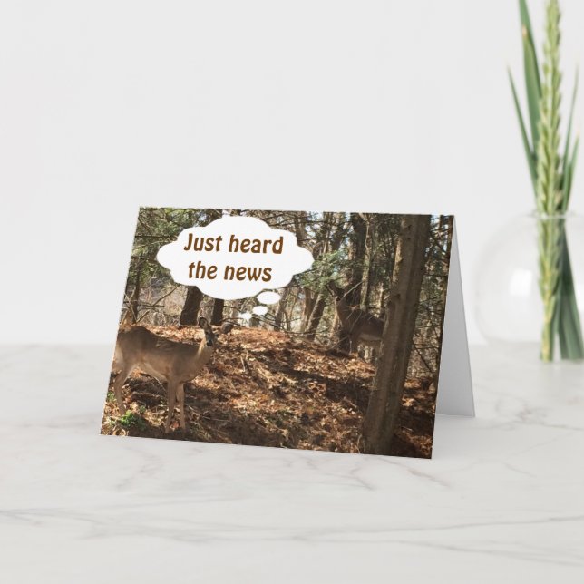 TALKING DEER COUPLE SAYS "U R 50"??? CARD (Front)