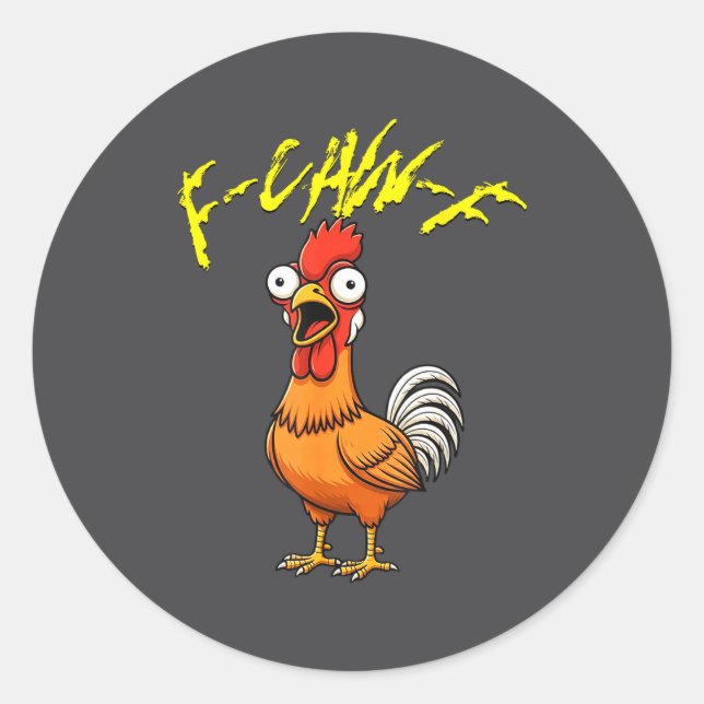 Talking Funny Chicken  Classic Round Sticker (Front)