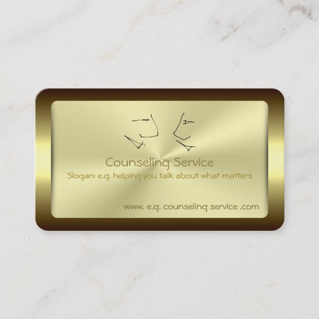 Talking Heads, Counsellor, golden metallic-effect Business Card (Front)