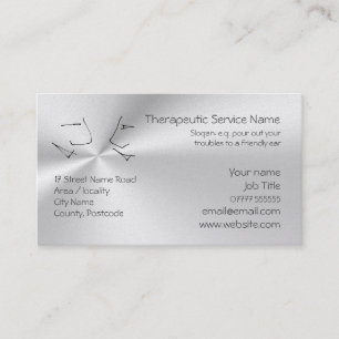 Talking Heads, line-art logo of a therapy session Business Card