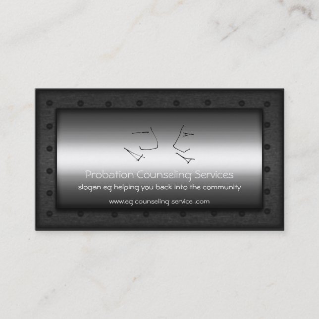 Talking Heads, Probation Counsellor, metallic-look Business Card (Front)