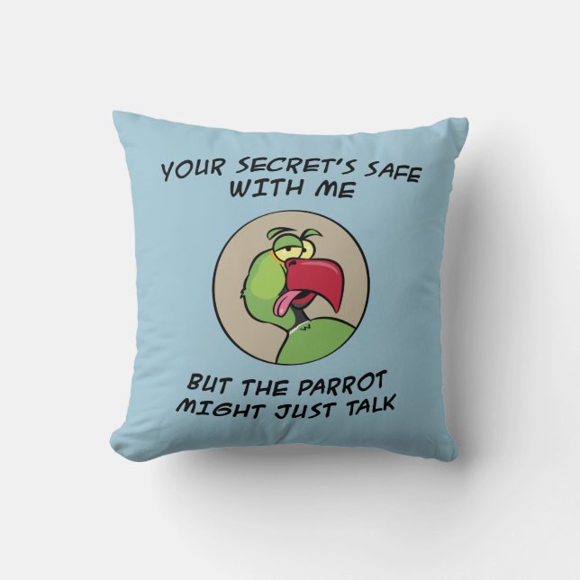Talking Indian Ringneck Parrot Cushion (Front)