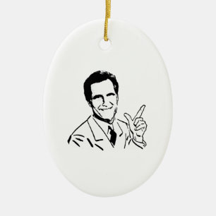 Talking Mitt Romney Ceramic Tree Decoration
