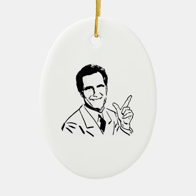 Talking Mitt Romney Ceramic Tree Decoration (Front)