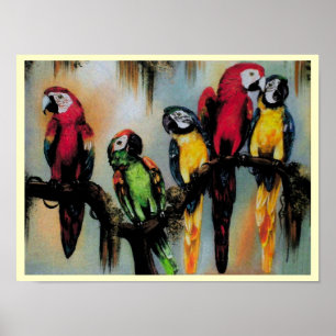 Talking Parrots ~ Print / Poster