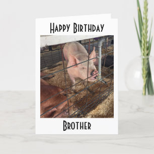 TALKING PIG LOVES HIS "OLDER BROTHER" BIRTHDAY HOLIDAY CARD