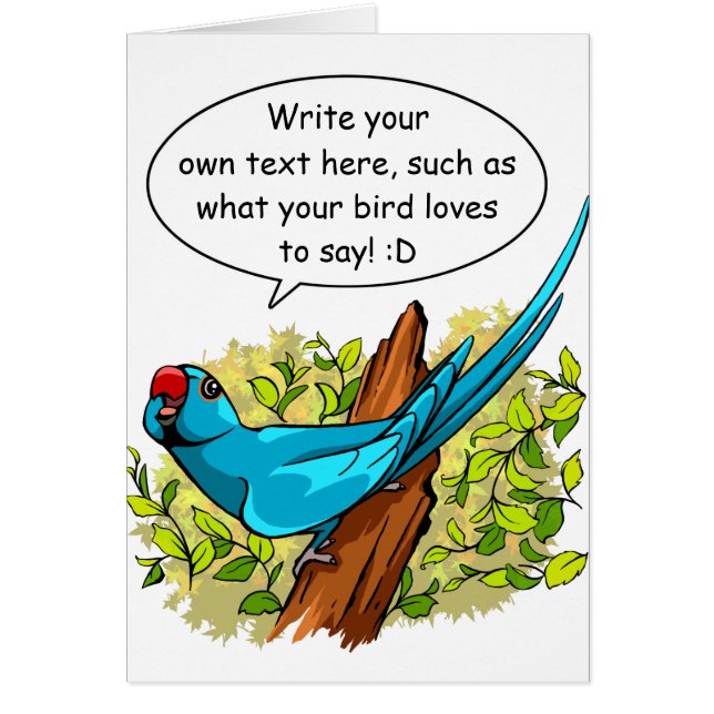 Talking ringneck parrot text is customisable (Front)
