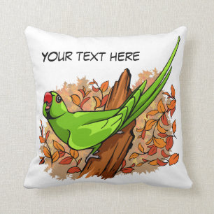 Talking ringneck parrot text is customisable cushion