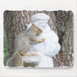 TALKING TO SAINT FRANCIS MOUSE PAD