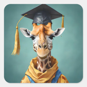 Tall Achievements: A Giraffe’s Graduation Day, Square Sticker