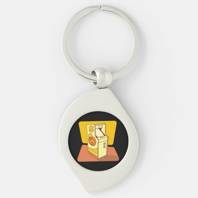Tall arcade game console key ring (Front)