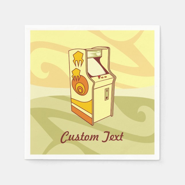 Tall arcade game console paper napkins (Front)