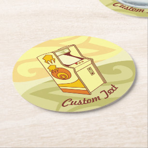 Tall arcade game console round paper coaster