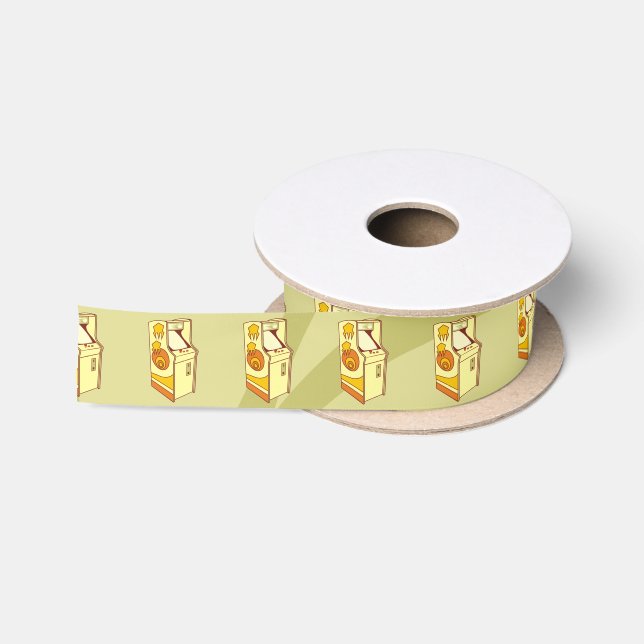 Tall arcade game console satin ribbon (Spool)