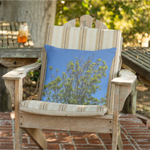 Tall Ash Tree In The Beautiful Blue Sky Photo Cushion