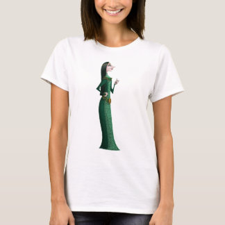 Tall Beautiful Woman In Green Medieval Dress T-Shirt