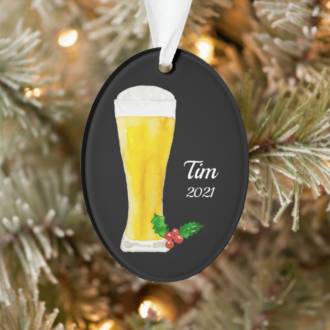 Tall Beer Personalised Ornament (Tree)