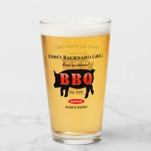 Tall Beer Soda Drinking Glasses Home Grill BBQ