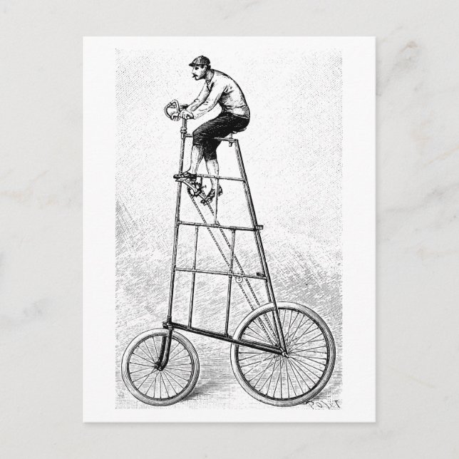 Tall Bicycle Vintage Cycling Sports Postcard (Front)