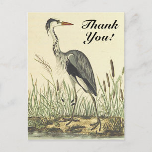 Tall Bird, "Thank You!", Vintage Look Postcard