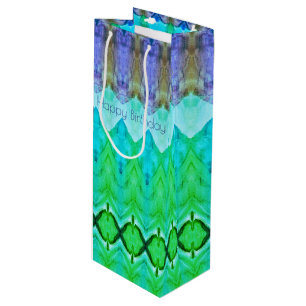 Tall Birthday Gift Bag In Purple and Blues