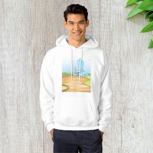 Tall Blue Building Mens Hoodie