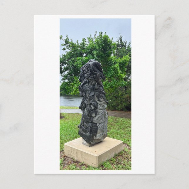 Tall Bronze Memorial Sculpture  Postcard (Front)