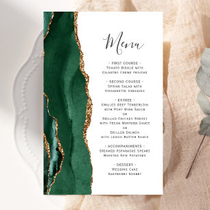 Tall Budget Emerald Green Gold Agate Wedding