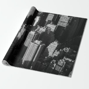 Tall buildings and skyscrapers with shadows wrapping paper