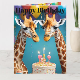 **"Tall Celebrations: A Giraffe's Birthday Bash"** Card