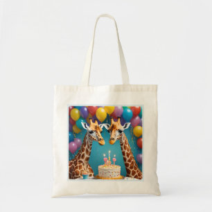 **"Tall Celebrations: A Giraffe's Birthday Bash"** Tote Bag