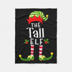Tall Christmas Elf Matching Pajama X-mas Party  Fleece Blanket