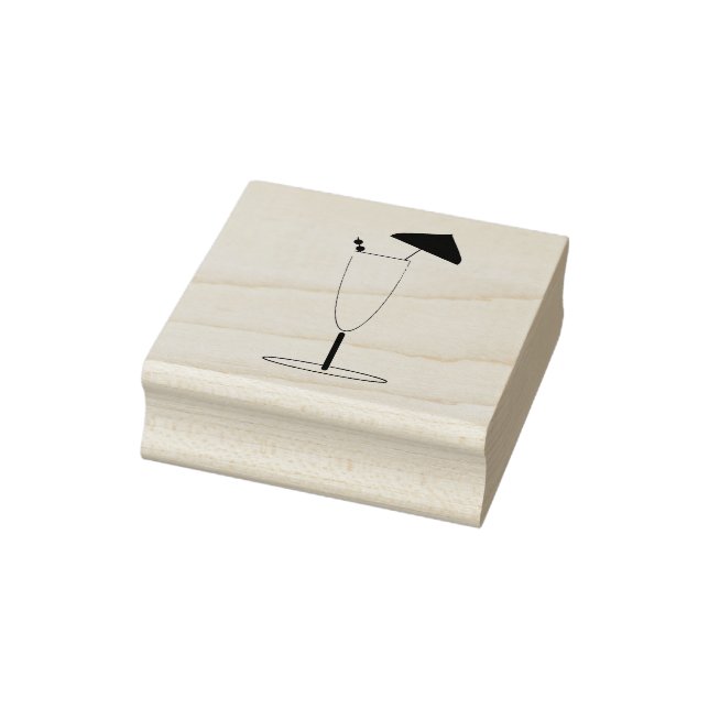 Tall Cocktail with Umbrella Rubber Stamp (Stamp)