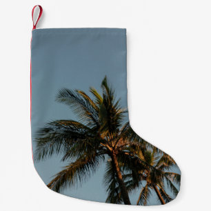 Tall coconut tree small christmas stocking