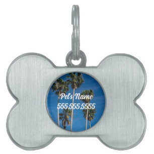 Tall Curving Palms Pet ID Tag