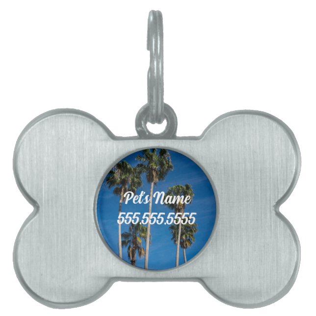 Tall Curving Palms Pet ID Tag (Front)
