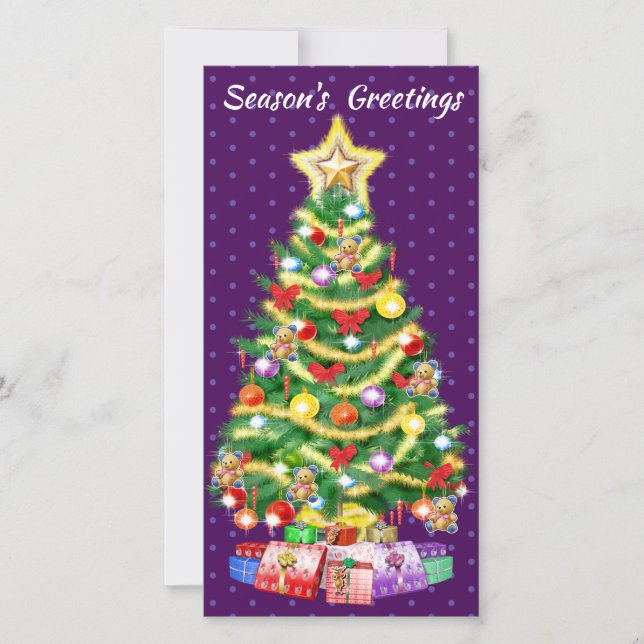 Tall Custom Christmas card tree and decorations. (Front)