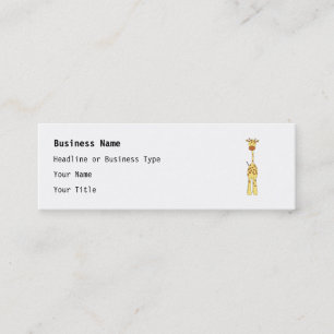 Tall Cute Giraffe. Cartoon Animal. Mini Business Card