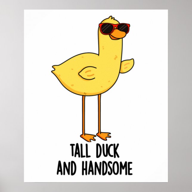 Tall Duck And Handsome Funny Animal Pun  Poster (Front)