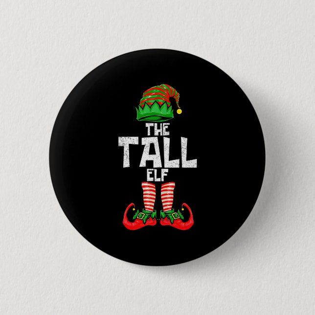Tall Elf Christmas Matching Family  6 Cm Round Badge (Front)