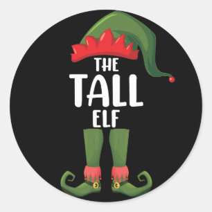 Tall Elf Matching Family Christmas Classic Round Sticker