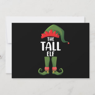 Tall Elf Matching Family Christmas  Invitation