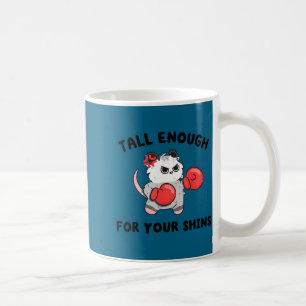 Tall enough for shins cute boxing possum humour coffee mug