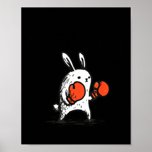 Tall enough for shins funny bunny boxing rabbit poster