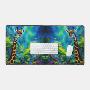 Tall Giraffe in the trees Desk Mat