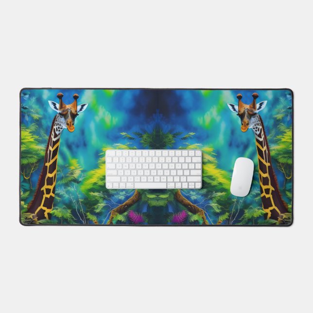 Tall Giraffe in the trees Desk Mat (Keyboard & Mouse)
